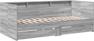 vidaXL Sofá cama con cajones sin colchón gris Sonoma 75x190 cm Vidaxl