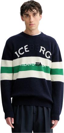 Iceberg Maglieria Girocollo - - Knitwear - Uomo - Blu - M