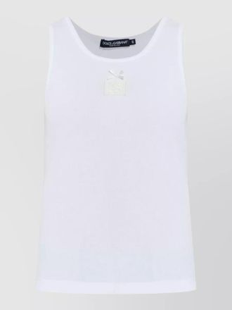 Dolce & Gabbana ribbed cotton top sleeveless crew neck