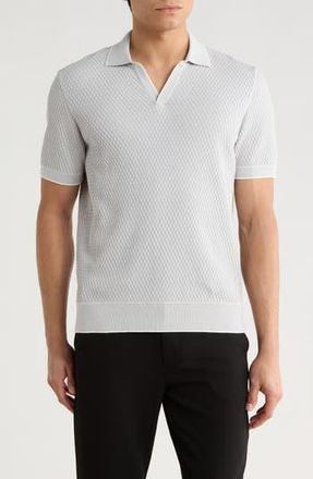 Bugatchi Tipped Johnny Collar Polo in Platinum at Nordstrom Rack, Size Xx-Large