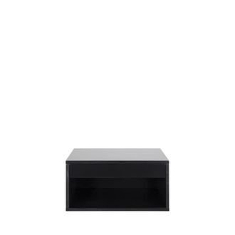 DRAWER Mesita de noche mural con 1 compartimento, 1 caj&oacute;n de madera - Negro