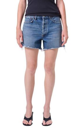 A Gold E Nye Denim Cutoff Shorts in Bounty Med Classic Wash Indigo at Nordstrom, Size 27