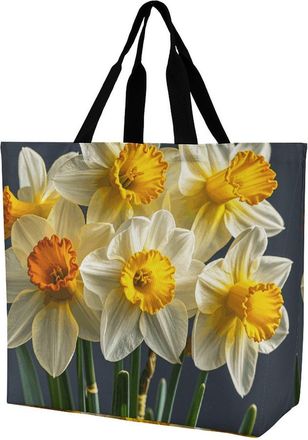 Generic Bouquet Of Daffodils Carry Bag Lightweight Handbag Handle Shoulder Bags For Travel Picnic Ladies