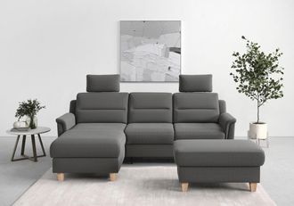 Sit&more Ecksofa »Farö L-Form« inklusive Federkern, wahlweise mit Bettfunktion und Bettkasten