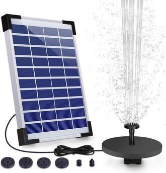 OEM Bomba Solar Para Fuente, Conjunto De Panel Solar De 5 W, Fuentes, Fuente De Jard&iacute;n, Elemento Acu&aacute;tico Exterior, Festival De Jard&iacute;n Solar, Negro