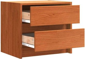 vidaXL Mesas De Noche Marr&oacute;n Cera 40 X 30.5 X 35.5 Cm Madera De Pino Vidaxl
