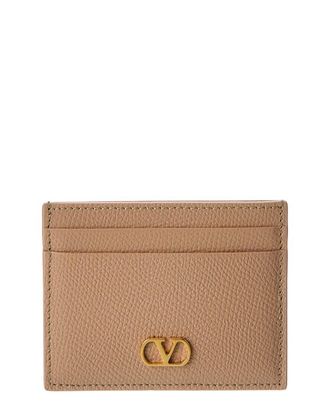 Valentino Vlogo Signature Leather Card Holder