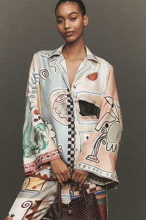 Alemais Michelle Silk Buttondown Shirt