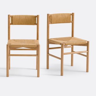 La Redoute Interieurs Set van 2 stoelen van eikenhout en papiertouw, Marrathy