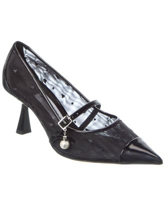 Jimmy Choo London Aren 65 Heart Mesh & Leather Pump