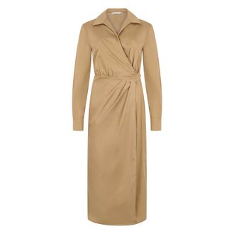 Max Mara Vestido midi de algod&oacute;n - Dresses - Mujer - Beige - L