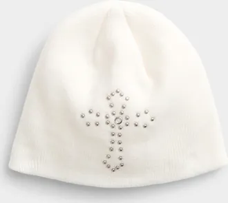 Djab Mens Studded cross cuffless Tuque HatImported from Seoul