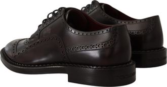 Dolce & Gabbana Mens Purple Leather Oxford Wingtip Formal Shoes