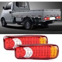 OEM Par De Luces Traseras De 12 V Y 46 Led Para Coches, Camiones, Furgonetas Y Autocaravanas. Aptas Para Su Uso Con Luces De Freno, Intermitentes Y Luces 
