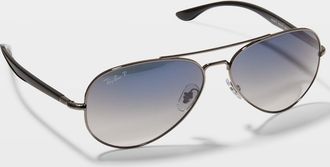 Ray-Ban Mens Polarized Metal Aviator Sunglasses