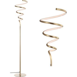 Jonathan Y Designs Scribble 60.5 Modern Dimmable Metal Integrated LED Floor Lamp in Gold at Nordstrom