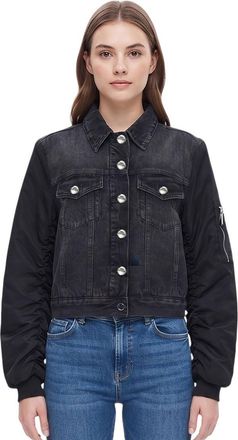 Ganni Black Shirt Collar Jacket