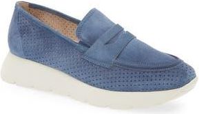 Paul Green Alexa Platform Loafer in Lake Soft Suede at Nordstrom Rack, Size 10Us / 7.5Uk