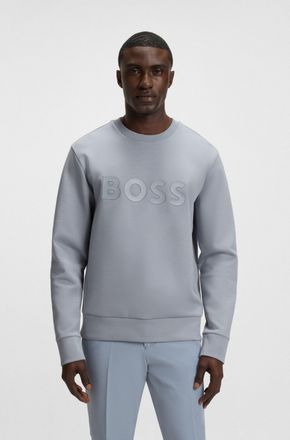 Boss Green by Hugo Boss Sweatshirt BOSS GREEN Salbo, Herren, Gr. XXL, grau (dunkelgrau026), Sweatware, Obermaterial: 95% Baumwolle, 5% Elasthan, regular fit, Rundhals, einges