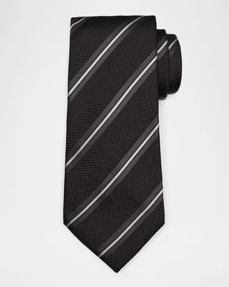 Tom Ford Men & apos;s Two-Tone Regimental Diagonal Stripe Silk Tie
