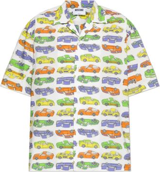 Moschino Shirt met print - Heren - Korte mouwen Overhemden - Veelkleurig - S - Katoen - Overhemden