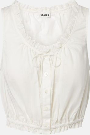 Staud Sicilia lace-trimmed cotton voile top
