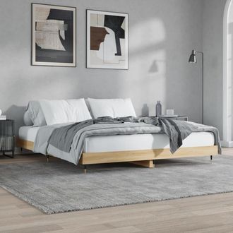 vidaXL Vidaxl - Estructura De Cama Sin Colch&oacute;n Madera Roble Sonoma 120x200 Cm