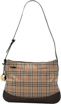 Burberry Pre-owned Shoulder Bags, female, Beige, Size: ONE SIZE Pre-owned Canvas Shoulder Bag