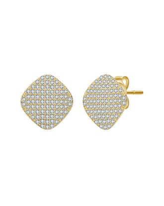 Rachel Glauber 14K Plated Cz Stud Earrings