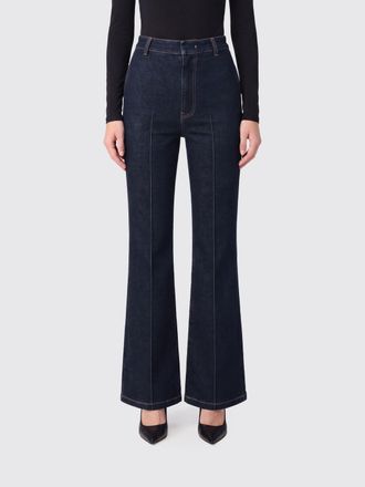 Semicouture Jeans flared a vita media in denim di cotone