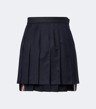 Thom Browne Falda de lana plisada