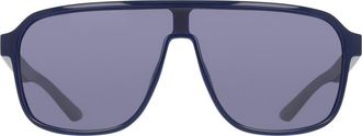 Nike Vintage Flyer 64mm Shield Sunglasses in Blue Void /Blue at Nordstrom