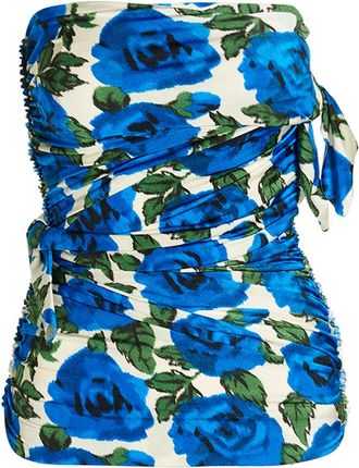 Alberta Ferretti Flower Bloom Off Shoulder Top