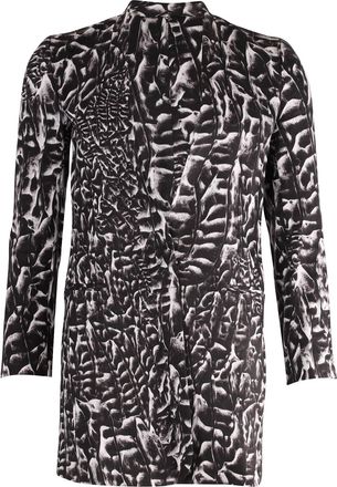 Helmut Lang Pre-owned Womens Printed Blazer in Black Linen - Size 2XS