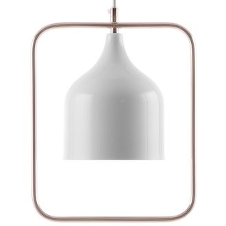 Beliani Beliani - L&aacute;mpara De Techo De Metal Blanco 121 Cm Colgante Estructura De Cobre Industrial Mavone