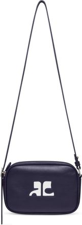Courr&egrave;ges Reedition leather camera bag - unisex - CALFSKIN - OS - Blue