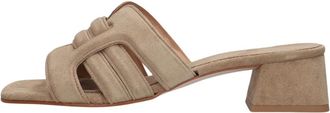 Notre-V Schoenen, Dames, Beige, 37 EU, Leer, Nv-1010 Muilezel met Hak