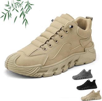 Generic Echoinvoid Mens Thick Sole Casual Work Shoes, Men Hiking Shoes Comfortable Walking Shoes Sneakers, Lightweight Comfort Soft (6.5,Khaki)