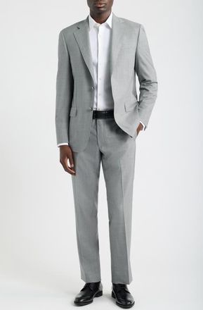Samuelsohn Light Grey M&eacute;lange Zegna Wool Suit at Nordstrom, Size 42