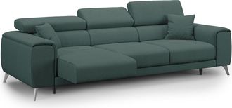 Divani.Store Fusion Sof&aacute; Con Asientos Deslizantes En Tela Suave Antimanchas 260 Cm Verde