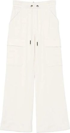 Moncler Grenoble Drawstring Cargo Broeken - Dames - Wijde Broeken - Wit - M - Katoen - Broeken