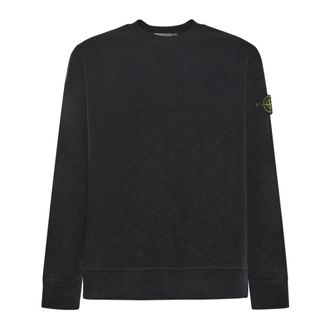 Stone Island Sweatshirts, male, Black, Size: XL Crewneck Sweatshirt