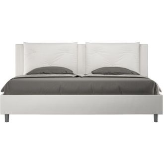 Itamoby Cama Doble 180x200 King Size Contenedor Acolchado Appia K Color: Blanco - Versi&oacute;n: Con Caja De Almacenaje