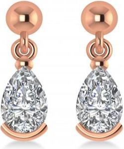 Allurez Diamond Dangling Pear Earrings 14k Rose Gold (2.00ct)