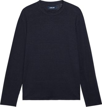 Labo.art Long Sleeve Linen-blend T-shirt - Navy - 2 (XS)