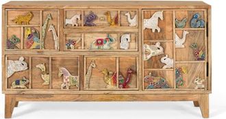 Giner&Colomer C&oacute;moda con 5 cajones tallada a mano en madera de mango