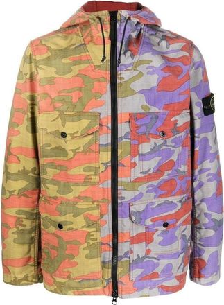 Stone Island Hooded Light Outerwear Brick Red 7715Q02E1-V0015