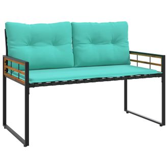 vidaXL Banco De Capa De Madera Con Coj&iacute;n Liso Tuquesa 114 X 55 X 77 Cm Vidaxl