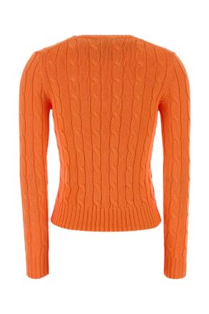 Polo Ralph Lauren Womens Orange Cotton Sweater 014 Exterior: Maglieria