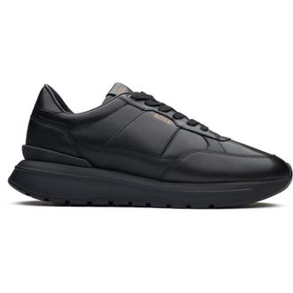 HUGO BOSS Mens Jace Run Trainers - Black Leather - Size UK 11